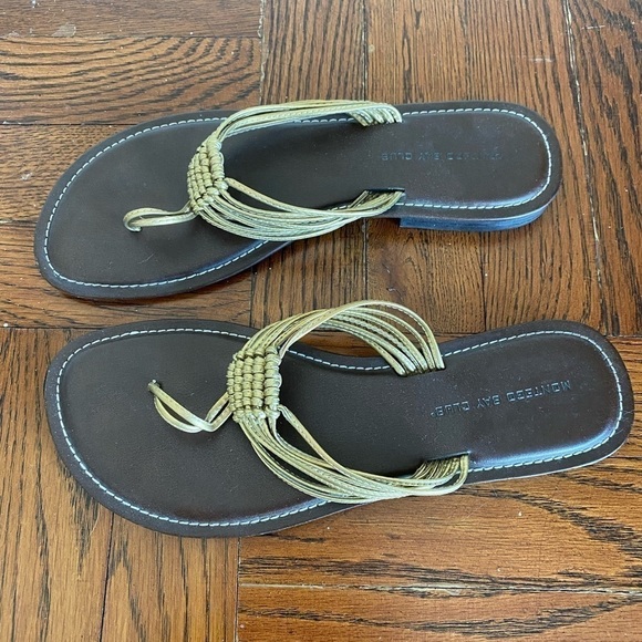 Montego Bay Club Gold Multi Strap Thong Sandals - Picture 1 of 3
